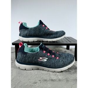 Skechers Flex Appeal 2.0 Women's Size 9 Memory Foam NVMT Navy/Green